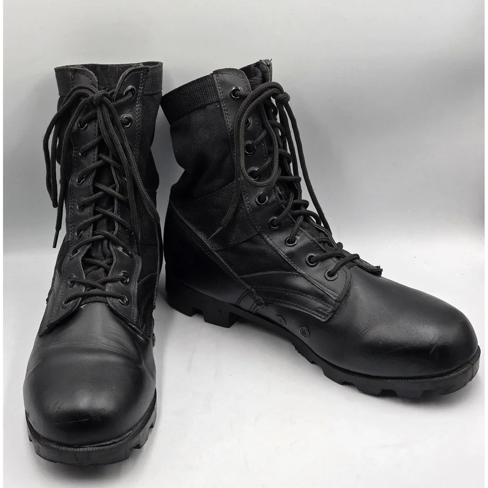 Rothco Men's Black Leather Jungle Boots Panama Sole Size 11R Regular